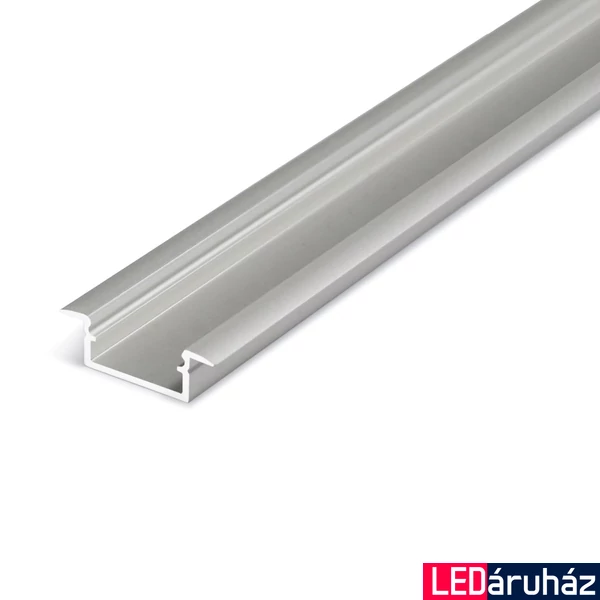 Topmet Begtin12 süllyesztett alumínium LED profil, ezüst eloxált (előlap: J) - C8020020 - szálban