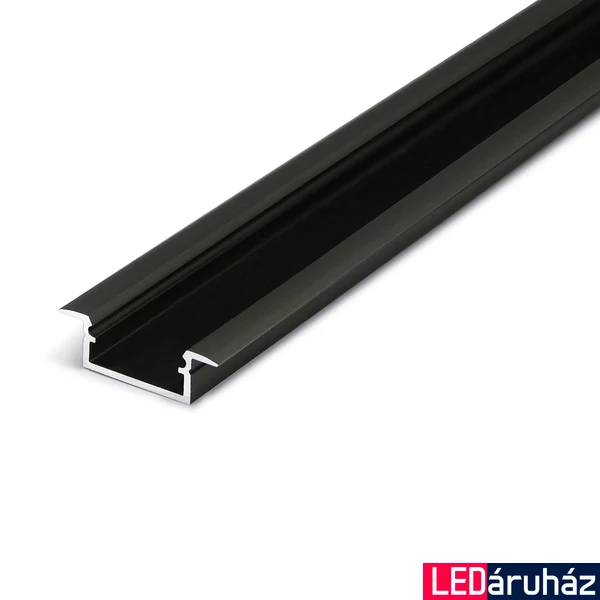 Topmet Begtin12 süllyesztett alumínium LED profil, fekete (előlap: J) - C8020021 - szálban