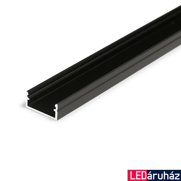 Topmet Begton12 alumínium LED U-profil, fekete (előlap: C, J) - C7020021 - szálban