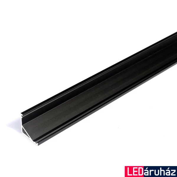 Topmet Cabi12 alumínium LED sarok profil, fekete (előlap: E) - C9020021 - szálban