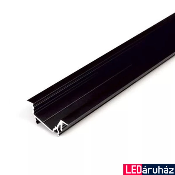 Topmet Diagonal14 alumínium LED süllyesztett profil, fekete (előlap: F) - H5020021 - szálban