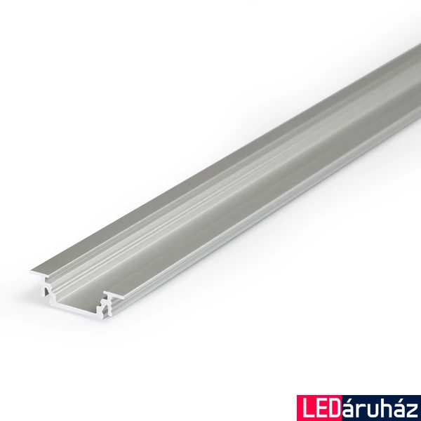 Topmet Groove10 süllyesztett alumínium LED profil, ezüst eloxált (előlap: B,C) - 76210020 - szálban