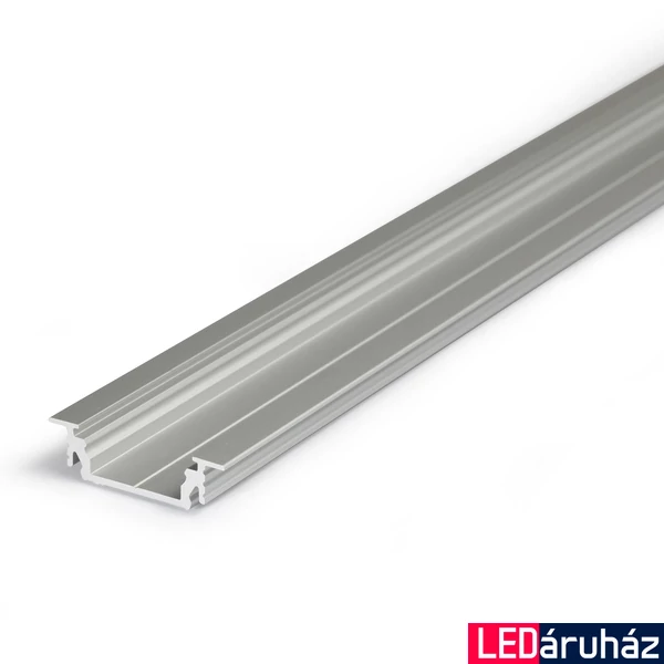 Topmet Groove14 süllyesztett alumínium LED profil, ezüst eloxált (előlap: E,F) - A3020020 - szálban