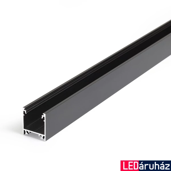 Topmet Linea20 LED profil általános világításhoz, fekete (előlap: E,F) - C1020021 - szálban