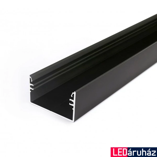 Topmet Lowi alumínium LED profil általános világításhoz, fekete (előlap: C10) - 93030002 - szálban