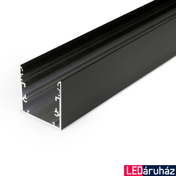 Topmet Phil53 alumínium LED profil, falon kívüli/függeszthető, fekete - 63530002 - szálban