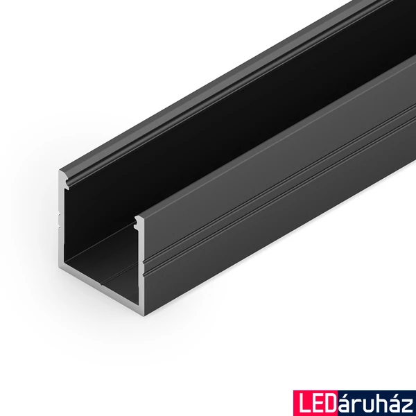 Topmet Smart16 alumínium LED U-profil, fekete (előlap: B, C3) - F1020021 - szálban