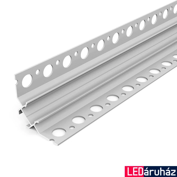 Topmet Uni-Tile12 Plus alumínium belső sarok LED csempeprofil, 90°, ezüst eloxált (előlap: C) - G4000620 - szálban