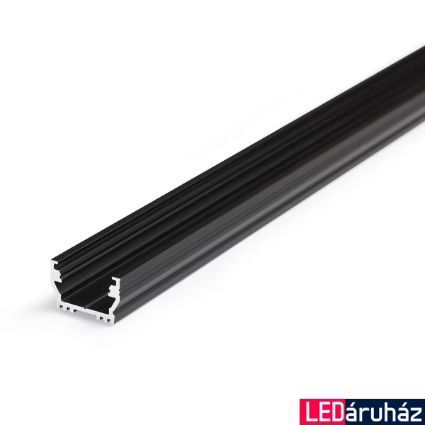 Topmet Uni12 alumínium LED profil, fekete (előlap: B, C, D) - A1020021 - szálban
