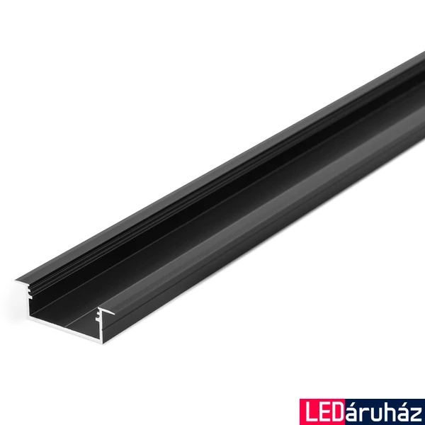 Topmet VARIO30-06 süllyesztett LED profil, fekete, 2m, (előlap: A9, C9, D9, E9), (rögzítő: U9), V3220021