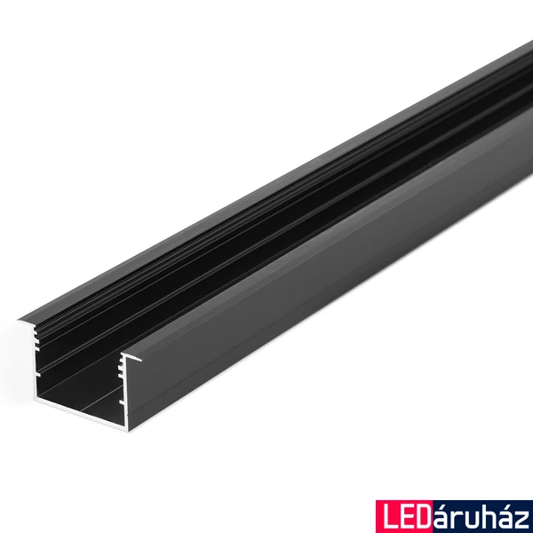 Topmet VARIO30-07 süllyesztett LED profil, fekete, 2m, (előlap: A9, C9, D9, E9), (rögzítő: U9), V3260021
