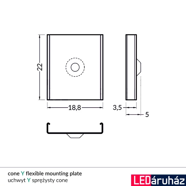 Topmet Y LED profil rögzítő (Surface14, Linea20, Groove14, Corner14 profilokhoz) - A2130019 - párban