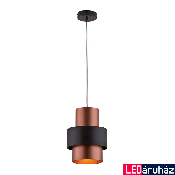 Viokef DEXTER 1 ágú függeszték, fekete,réz, E27 foglalattal, VIO-4215800