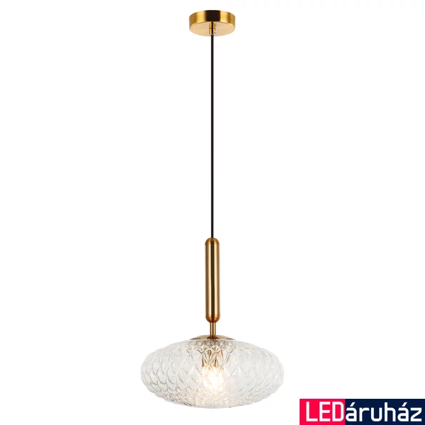 Viokef ESTER 1 ágú függeszték, réz,átlátszó, E27 foglalattal, VIO-4225600