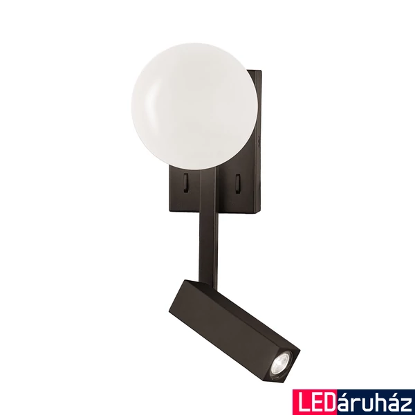 Viokef REFLECT fali lámpa, integrált foglalattal, fekete, beépített LED , 375 lm, VIO-4229000
