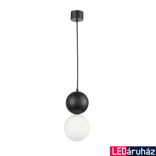 Viokef STONE 1 ágú függeszték, fekete,fehér üveg, E27 foglalattal, VIO-4236800
