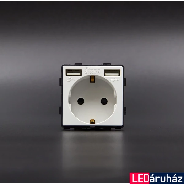 Z-Switch Dugalj 230V 16A (2P+F) + USB A+C Fehér