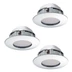 Eglo 95822 Pineda fürdőszobai beépíthető lámpa, króm, 3X500 lm, 3000K melegfehér, beépített LED, 3x6W, IP20, IP44