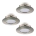 Eglo 95823 Pineda fürdőszobai beépíthető lámpa, nikkel, 3X500 lm, 3000K melegfehér, beépített LED, 3x6W, IP20, IP44