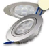 Süllyesztett LED spotlámpa, ezüst, 15W, 800 lm, 2700K melegfehér, 72°, fényerőszabályozható