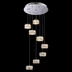 LUXERA KNOX LED többágú függeszték kristály hatás króm, 3000K melegfehér, beépített LED, 3120 lm, 62415