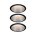 Paulmann 93408 Cole beépíthető lámpa, 88 mmx88 mm, kerek, 3db-os szett, fix, 3-step-dimming, fekete, 2700K melegfehér, 3x Coin foglalat, 460 lm, IP44