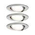 Paulmann 93465 Nova beépíthető lámpa, 84 mmx84 mm, kerek, 3db-os szett, billenthető, 3-step-dimming, szálcsiszolt, 2700K melegfehér, 3x GU10 foglalat, 460 lm, IP23