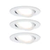 Paulmann 93485 Nova beépíthető lámpa, kerek, 3db-os szett, billenthető, 3-step-dimming, fehér, 2700K melegfehér, 3x Coin foglalat, 460 lm, IP23