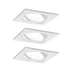 Paulmann 93490 Nova beépíthető lámpa, 84 mmx84 mm, négyzet, 3db-os szett, billenthető, 3-step-dimming, fehér, 2700K melegfehér, 3x Coin foglalat, 460 lm, IP23