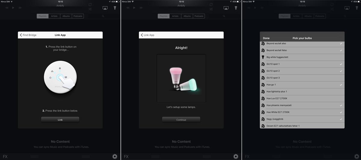 Philips Hue Ambify disco party app zene szinkronizál